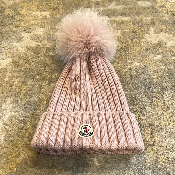 Moncler | Accessories | Womens Moncler Hat In Pink With Fur  display picture 1